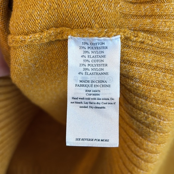 Feathery Jackson Sweater In Marigold. Mock Neck. Cotton Blend. Size Small - Picture 6 of 7